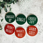 Holiday Ceramic Coaster Set With Cork Back Non Scratch Decorative Display Ready Table Accent BandsCo Straps