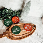 Holiday Ceramic Coaster Set With Cork Back Non Scratch Decorative Display Ready Table Accent BandsCo Straps