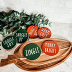 Holiday Ceramic Coaster Set With Cork Back Non Scratch Decorative Display Ready Table Accent BandsCo Straps