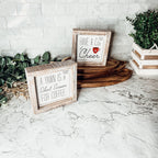 Cup Of Cheer Double Sided Coffee Bar Sign Holiday Winter Coffee Decor Red Mug Snowflake BandsCo Straps