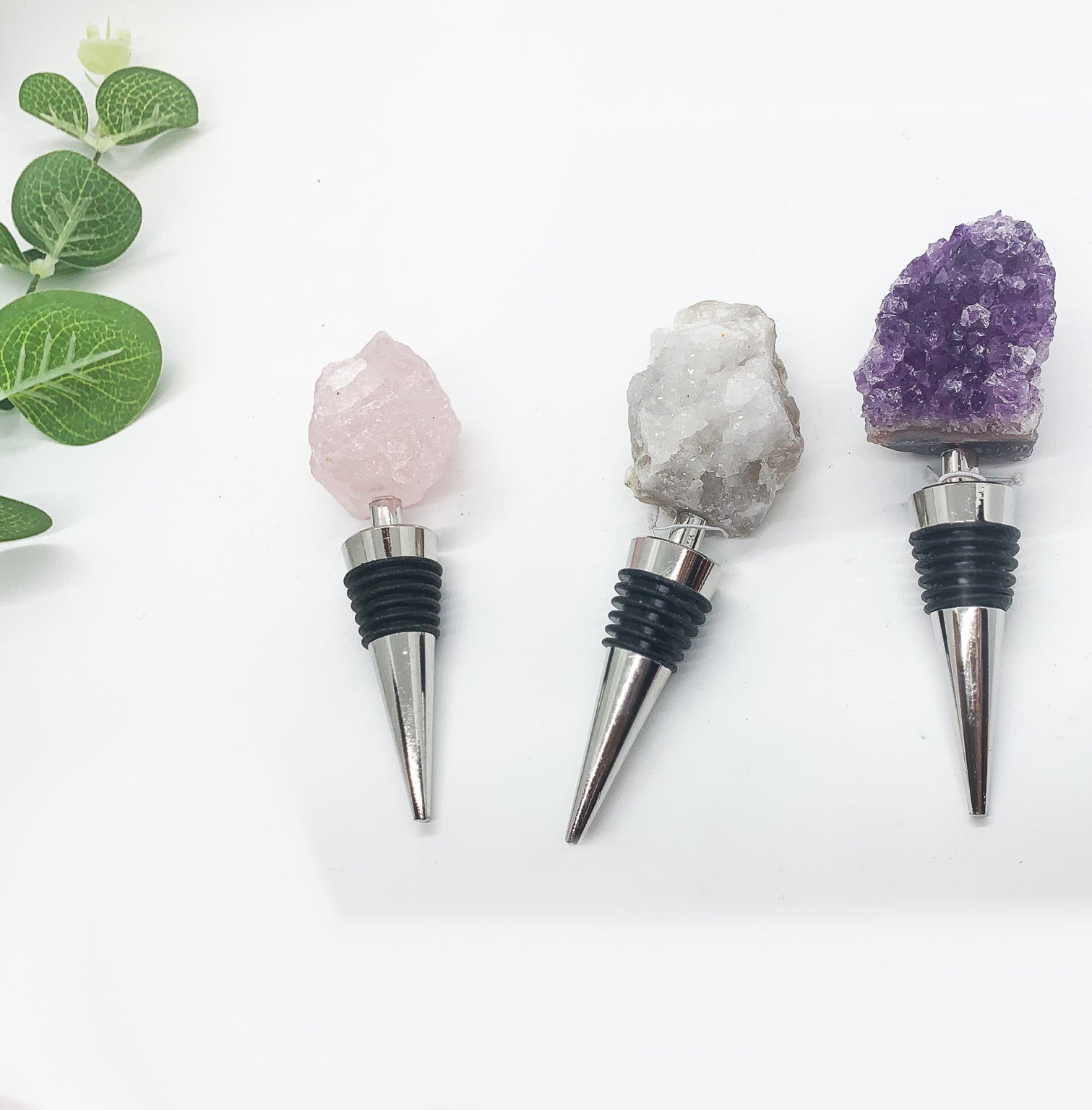 Natural Stone Wine Bottle Stoppers Set Decorative Bougie Bottle Stopper Gifts For Wine Lovers BandsCo Straps