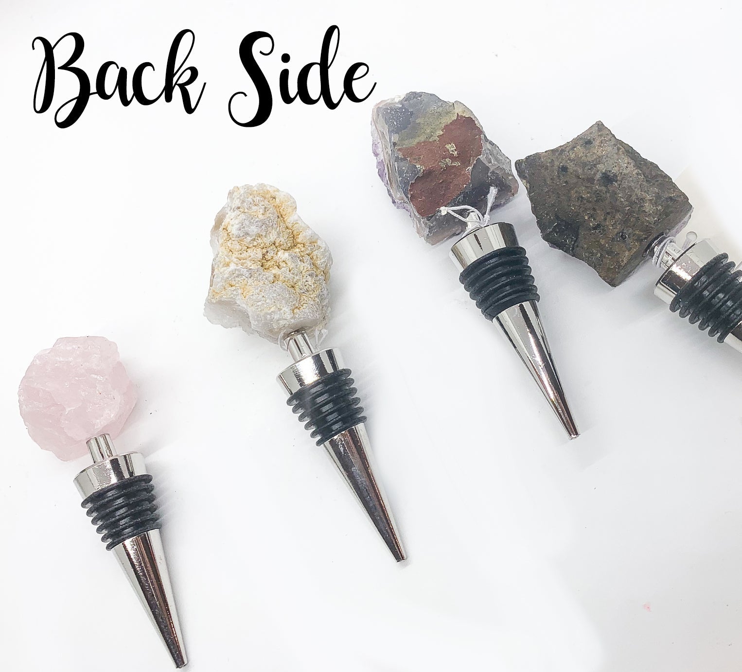 Natural Stone Wine Bottle Stoppers Set Decorative Bougie Bottle Stopper Gifts For Wine Lovers BandsCo Straps