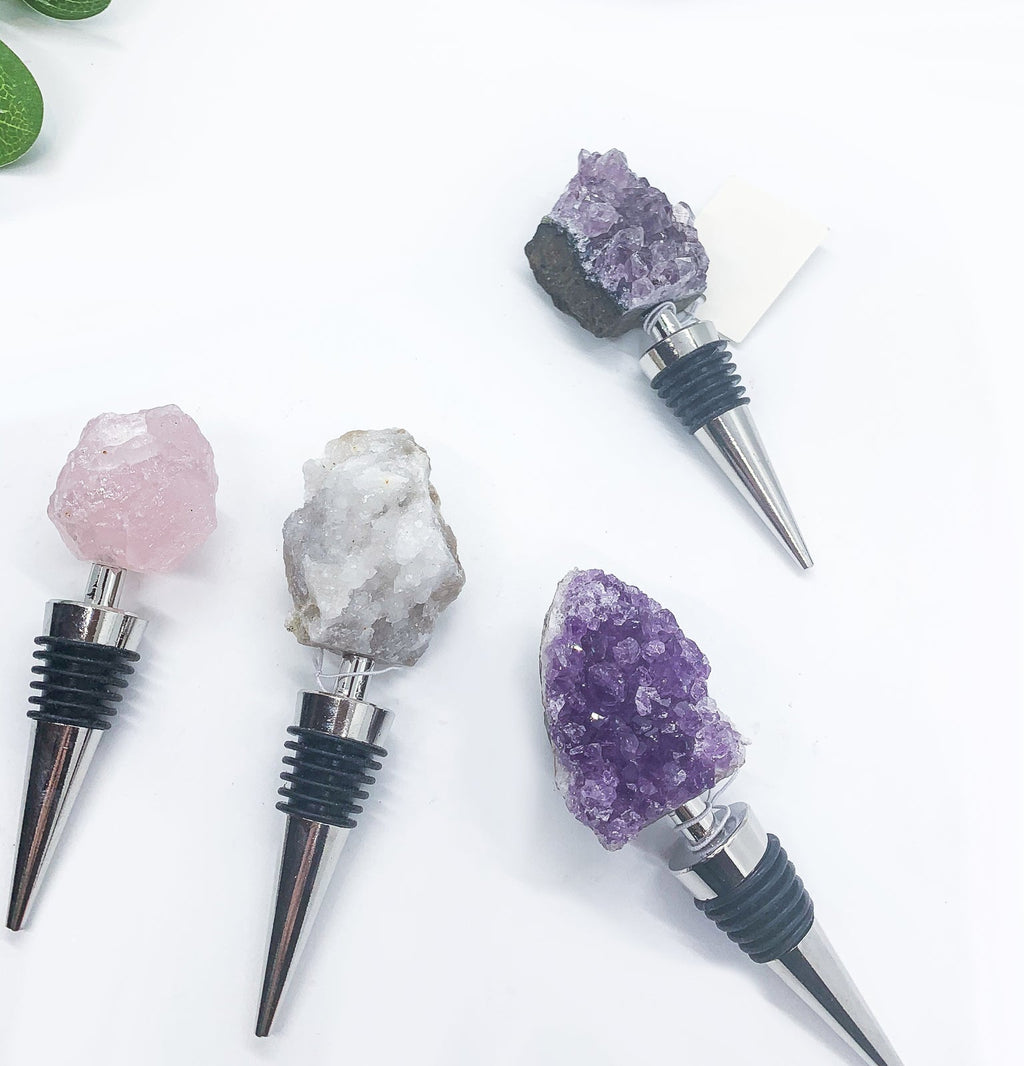 Natural Stone Wine Bottle Stoppers Set Decorative Bougie Bottle Stopper Gifts For Wine Lovers BandsCo Straps
