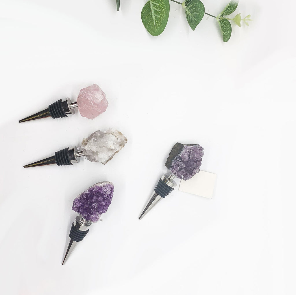 Natural Stone Wine Bottle Stoppers Set Decorative Bougie Bottle Stopper Gifts For Wine Lovers BandsCo Straps