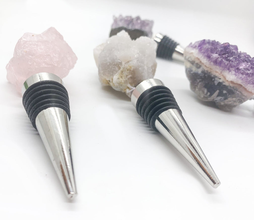 Natural Stone Wine Bottle Stoppers Set Decorative Bougie Bottle Stopper Gifts For Wine Lovers BandsCo Straps