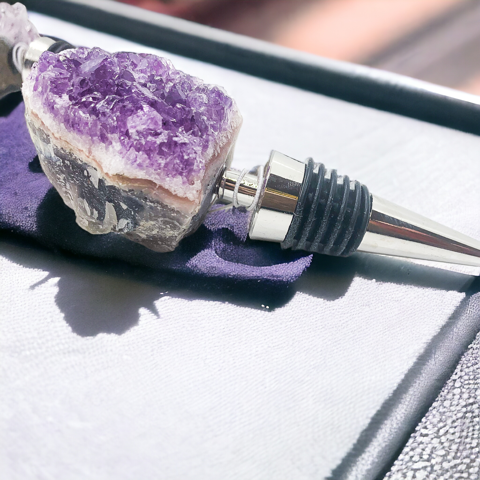 Natural Stone Wine Bottle Stoppers Set Decorative Bougie Bottle Stopper Gifts For Wine Lovers BandsCo Straps