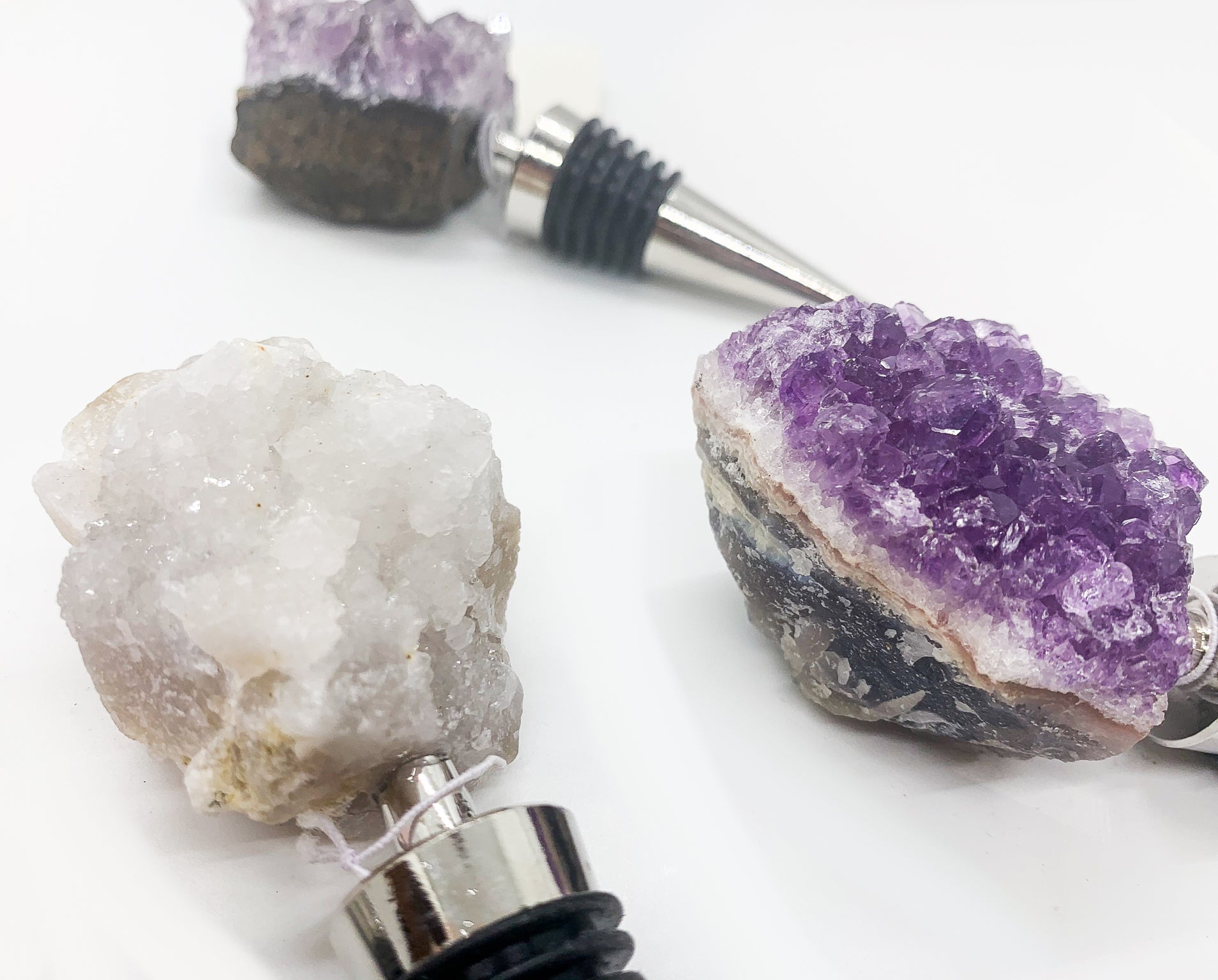 Natural Stone Wine Bottle Stoppers Set Decorative Bougie Bottle Stopper Gifts For Wine Lovers BandsCo Straps