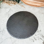 Slate Round 11" Cheese Board Natural Layered Edge Slim 5-6mm BandsCo Straps