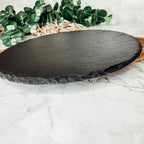 Slate Round 11" Cheese Board Natural Layered Edge Slim 5-6mm BandsCo Straps