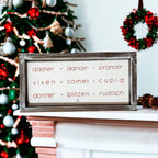 Rudolph And Friends Large Wooden Framed Embossed Christmas Sign With Metal Insert Holiday Decor