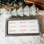 Rudolph And Friends Large Wooden Framed Embossed Christmas Sign With Metal Insert Holiday Decor