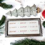 Rudolph And Friends Large Wooden Framed Embossed Christmas Sign With Metal Insert Holiday Decor