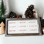 Rudolph And Friends Large Wooden Framed Embossed Christmas Sign With Metal Insert Holiday Decor