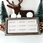 Rudolph And Friends Large Wooden Framed Embossed Christmas Sign With Metal Insert Holiday Decor