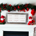 Rudolph And Friends Large Wooden Framed Embossed Christmas Sign With Metal Insert Holiday Decor