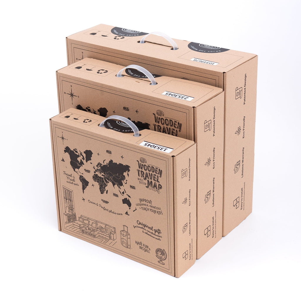 3D Wooden World Map Oak (for US only) - SJB-DIAMOND ELITES