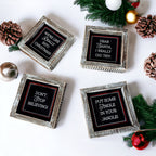 Black Chalkboard Style Wooden Christmas Sign Rustic Framed Holiday Wall Decor Set Of 4