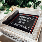 Black Chalkboard Style Wooden Christmas Sign Rustic Framed Holiday Wall Decor Set Of 4