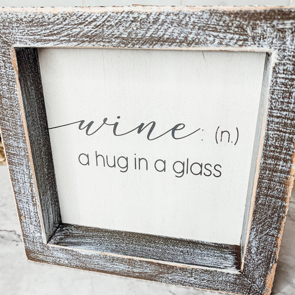 Framed Wine Sign Wall Art Rustic Home Decor For Wine Lovers Kitchen Bar Display Gift BandsCo Straps
