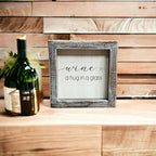Framed Wine Sign Wall Art Rustic Home Decor For Wine Lovers Kitchen Bar Display Gift BandsCo Straps