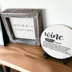 Framed Wine Sign Wall Art Rustic Home Decor For Wine Lovers Kitchen Bar Display Gift BandsCo Straps