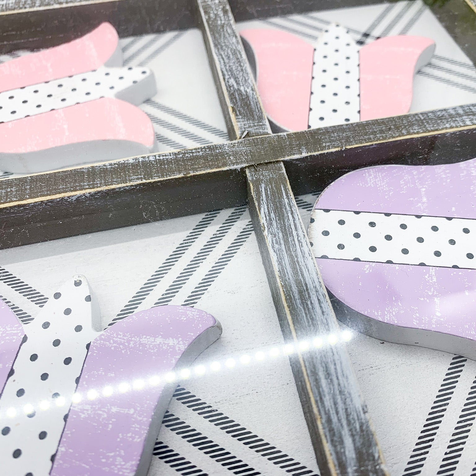 Easter Spring Tic Tac Toe Wooden Game Decor Set Tulip & Egg Pieces - 2 Sizes BandsCo Straps