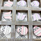 Easter Spring Tic Tac Toe Wooden Game Decor Set Tulip & Egg Pieces - 2 Sizes BandsCo Straps