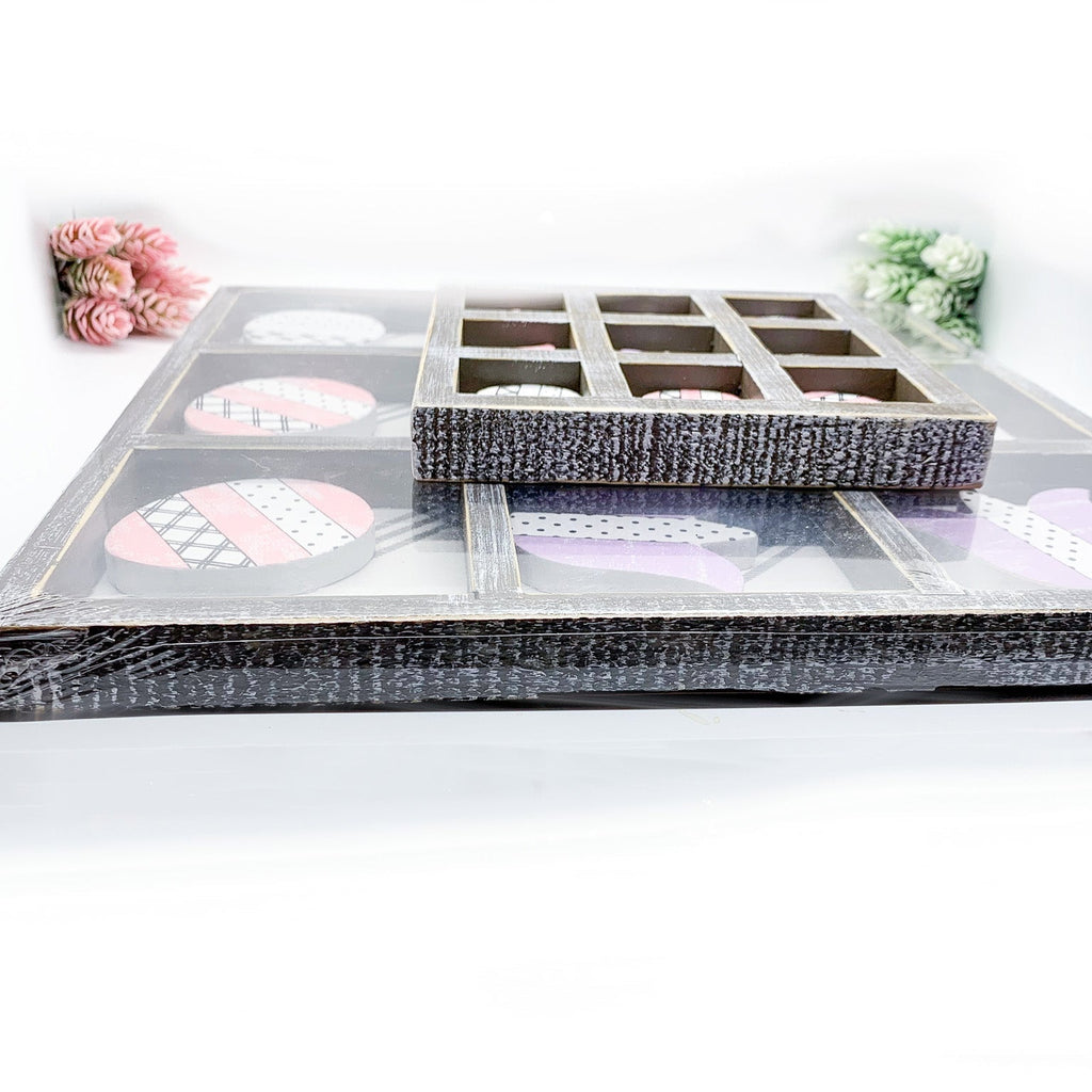 Easter Spring Tic Tac Toe Wooden Game Decor Set Tulip & Egg Pieces - 2 Sizes BandsCo Straps
