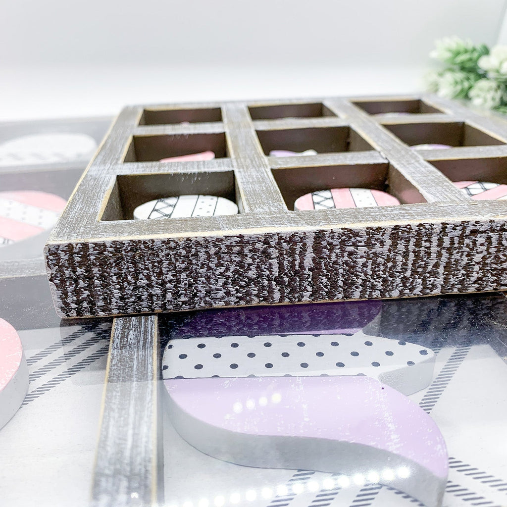 Easter Spring Tic Tac Toe Wooden Game Decor Set Tulip & Egg Pieces - 2 Sizes BandsCo Straps