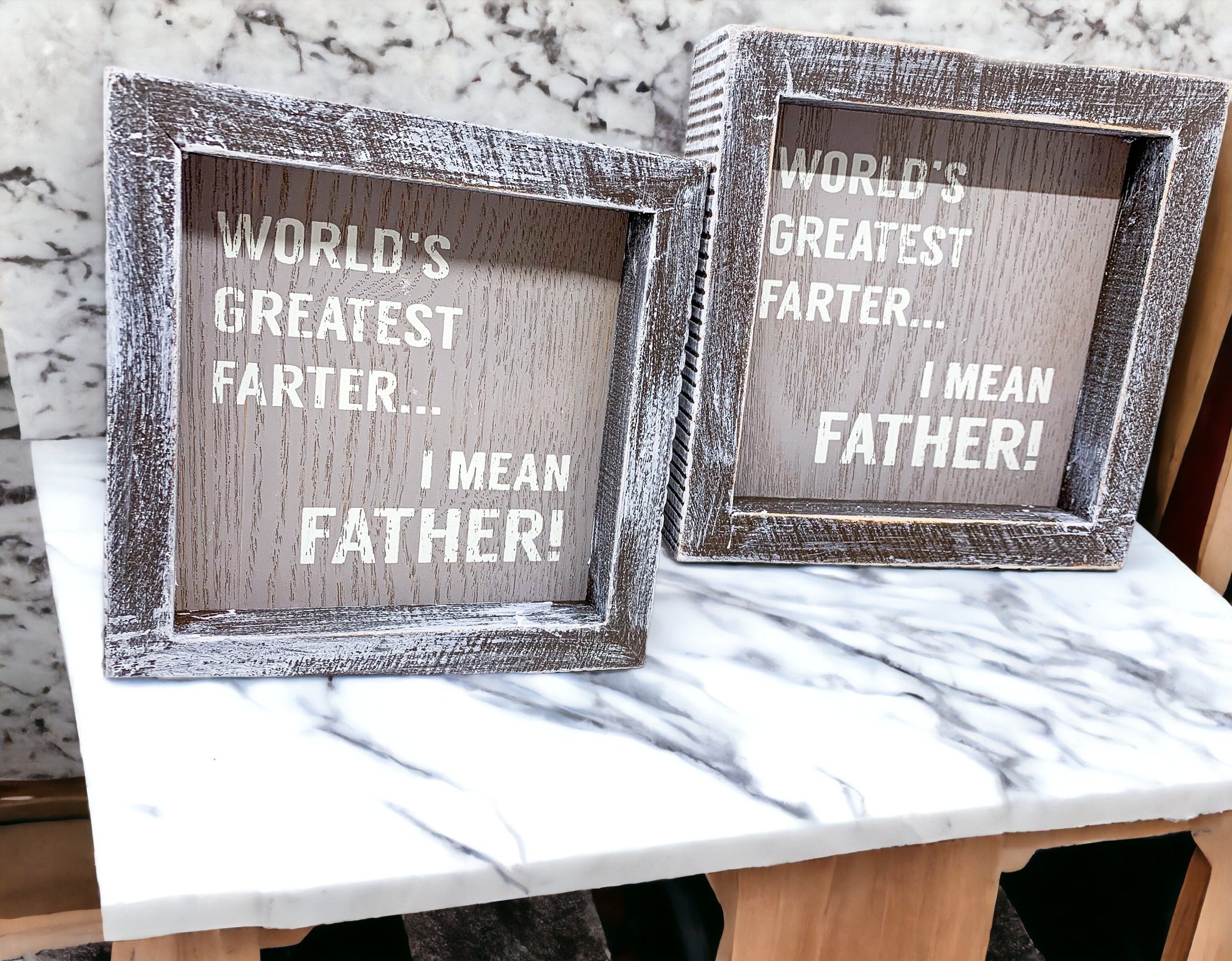 Funny Wooden Father's Day Sign Greatest Farter I Mean Father Rustic Handmade Dad Gift Decor