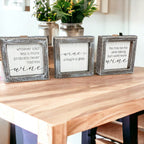 Framed Wine Sign Wall Art Rustic Home Decor For Wine Lovers Kitchen Bar Display Gift BandsCo Straps