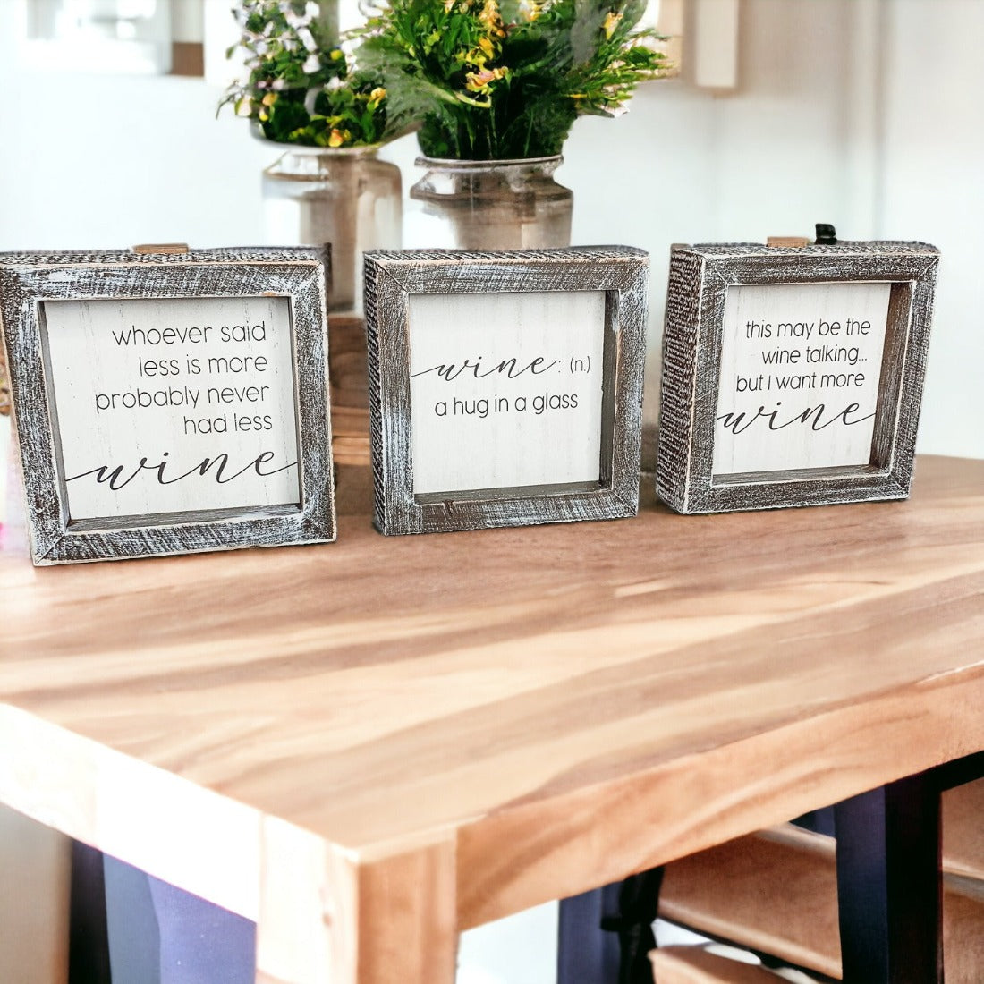 Framed Wine Sign Wall Art Rustic Home Decor For Wine Lovers Kitchen Bar Display Gift BandsCo Straps