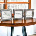 Framed Wine Sign Wall Art Rustic Home Decor For Wine Lovers Kitchen Bar Display Gift BandsCo Straps