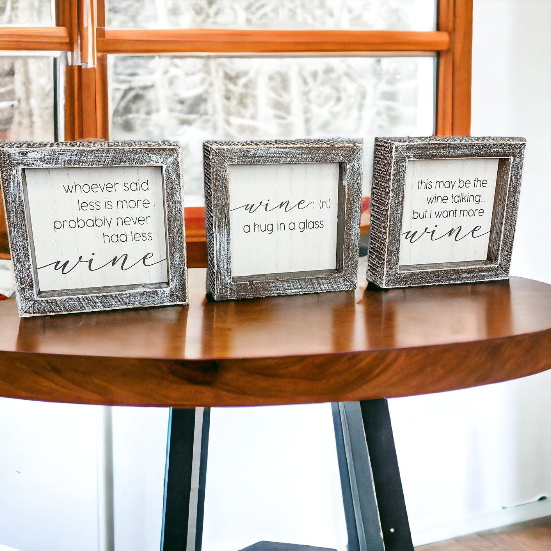 Framed Wine Sign Wall Art Rustic Home Decor For Wine Lovers Kitchen Bar Display Gift BandsCo Straps