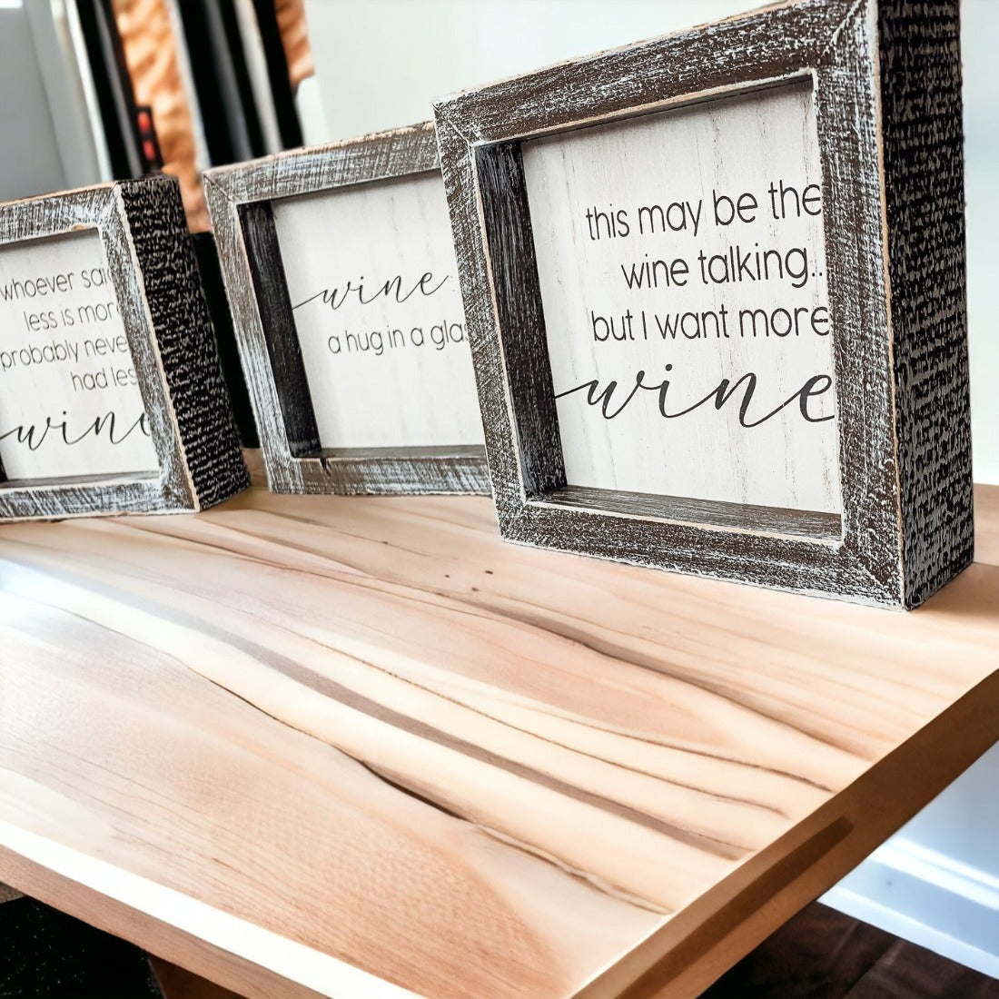 Framed Wine Sign Wall Art Rustic Home Decor For Wine Lovers Kitchen Bar Display Gift BandsCo Straps