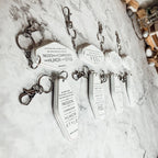 Wooden Inspirational Keychains Double Sided Engraved Motivational Messages Vertical Horizontal BandsCo Straps