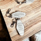Wooden Inspirational Keychains Double Sided Engraved Motivational Messages Vertical Horizontal BandsCo Straps