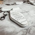 Wooden Inspirational Keychains Double Sided Engraved Motivational Messages Vertical Horizontal BandsCo Straps