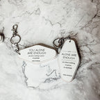 Wooden Inspirational Keychains Double Sided Engraved Motivational Messages Vertical Horizontal BandsCo Straps