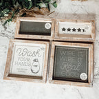 Double Sided Humorous Bathroom Sign Wipe It Real Good Reminder Wash Hands After Use BandsCo Straps
