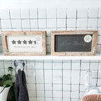 Funny Double Sided Bathroom Sign Guest Restroom Humor Decor Gift For Remodel Homes BandsCo Straps