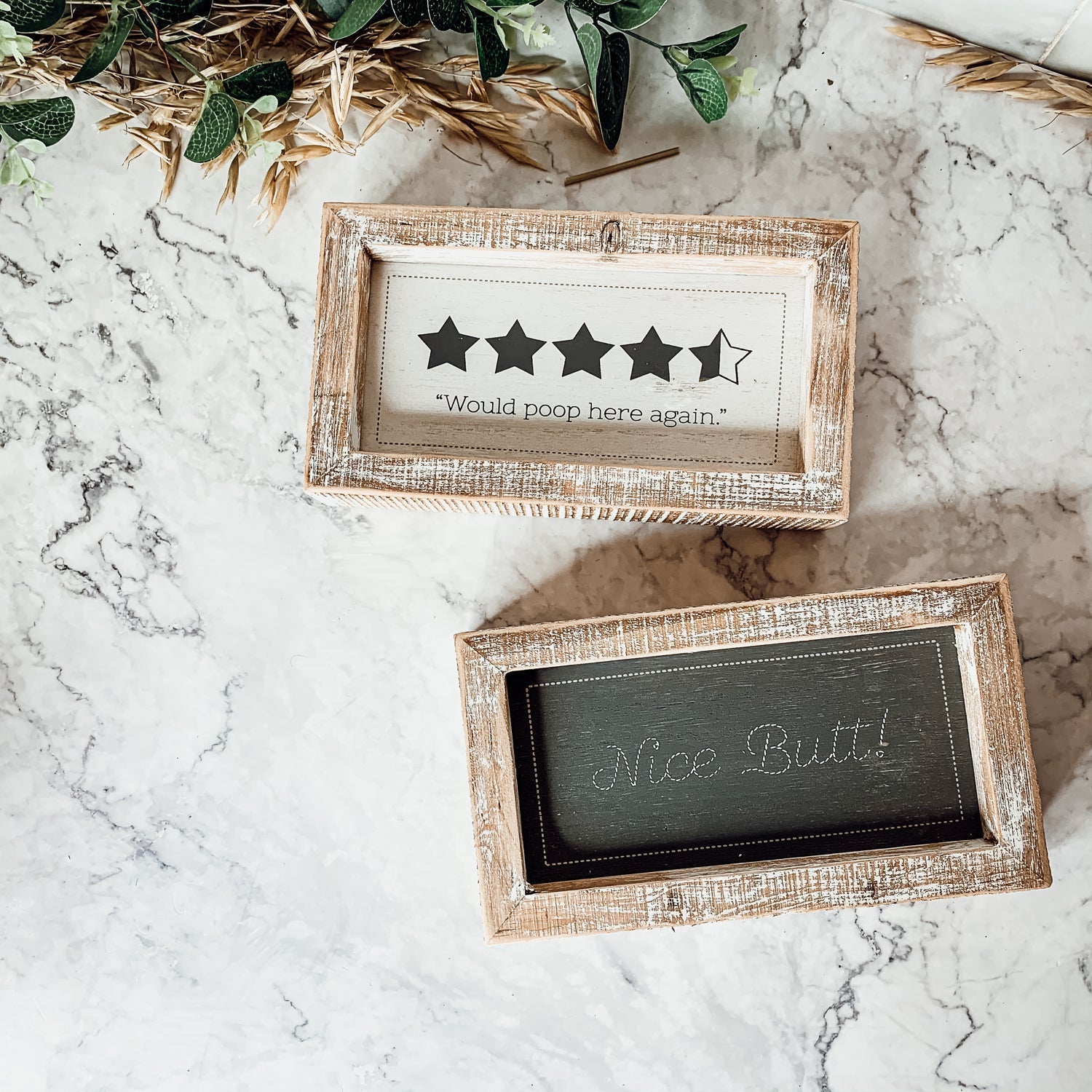 Funny Double Sided Bathroom Sign Guest Restroom Humor Decor Gift For Remodel Homes BandsCo Straps