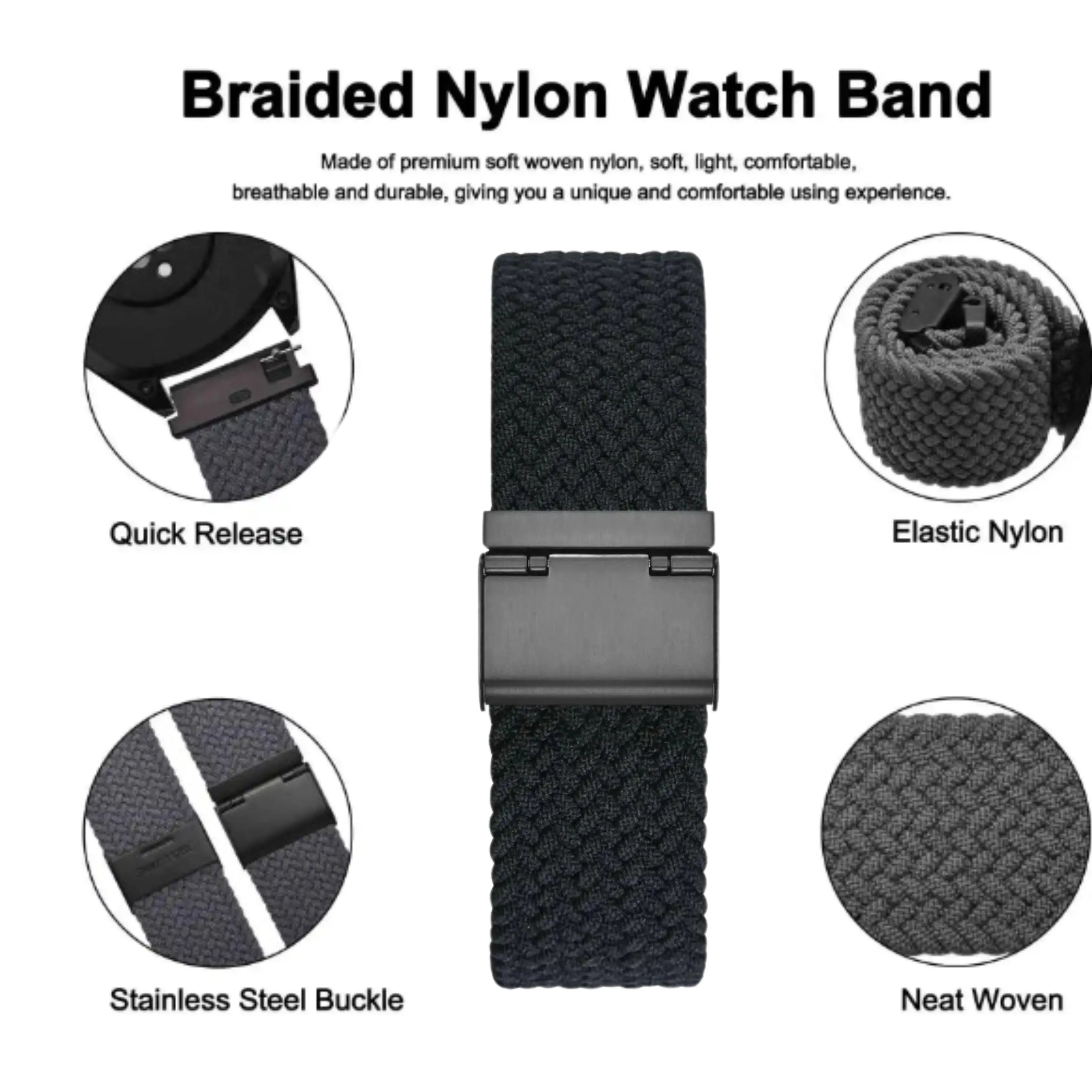 Braided Nylon Watch Band Pi-Mart