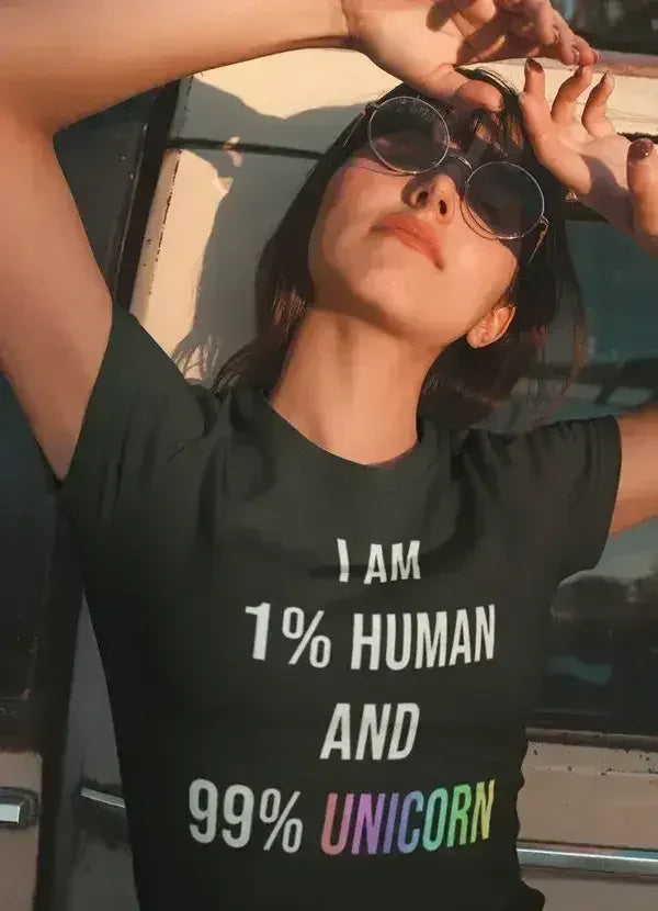 I am 99% unicorn Women T-shirt Femstylo