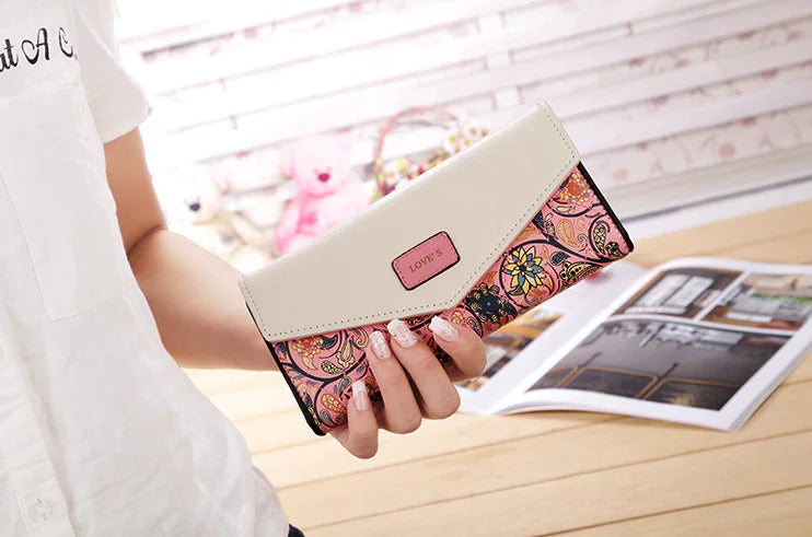 Fashion Women Leather Envelope Clutch Wallet Long Card Holder Purse Bag Handbag Pi-Mart