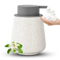 AZMOYAC Foaming Soap Dispenser - 12 Oz Ceramic Foam Soap Dispenser for Bathroom Hand Wash Dispenser Bottle with Golden Foaming Pump Refillable Dish Soap Dispenser Green Rubber Paint Pi-Mart
