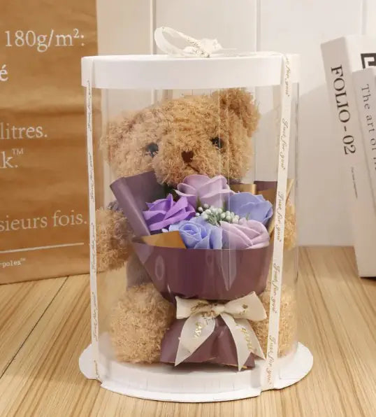 Bear w/Flower Gift Box Pi-Mart