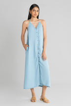 In The Mood For Love Denim Midi Dress Purplish Diva