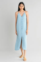 In The Mood For Love Denim Midi Dress Purplish Diva