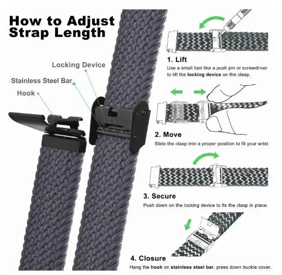 Braided Nylon Watch Band Pi-Mart